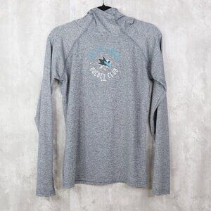 NHL San Jose Sharks Pullover Womens Size Small Gray Hockey Club Shirt Thumbholes